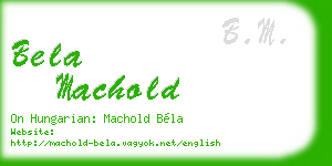 bela machold business card